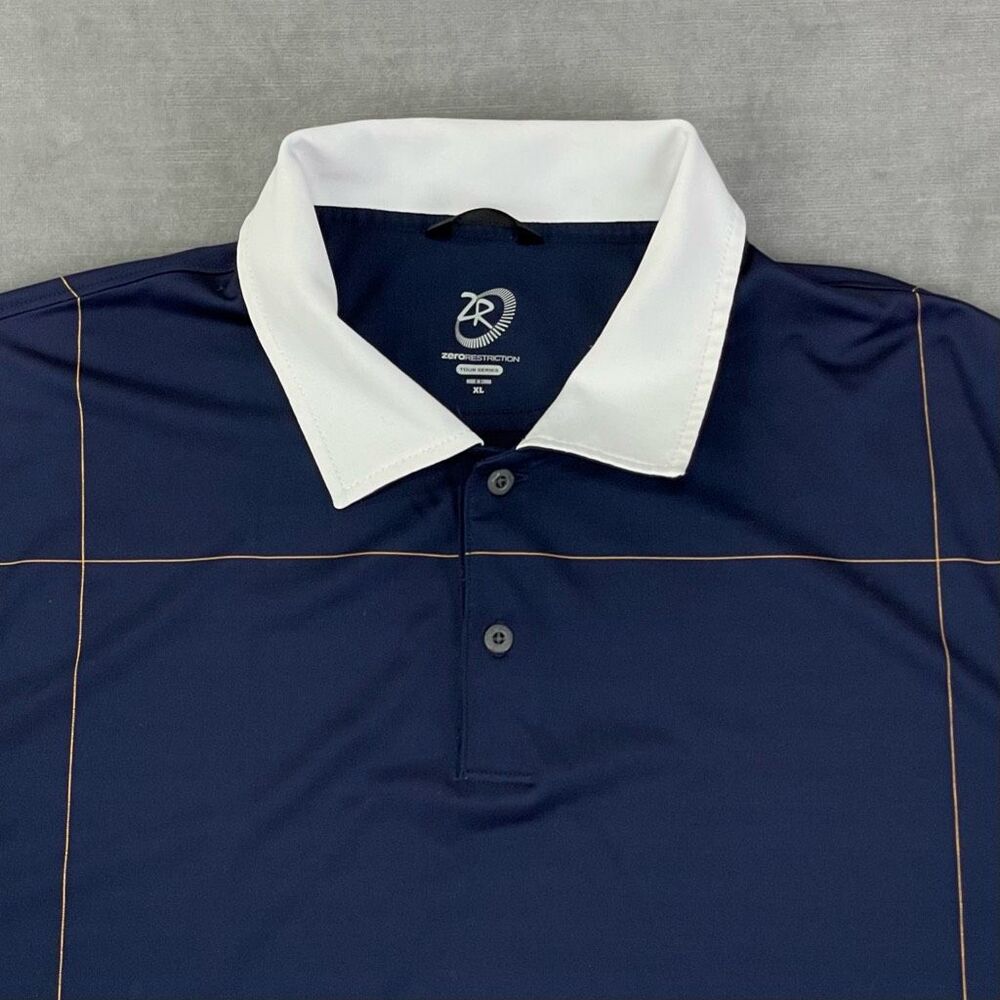 Zero Restriction Golf‎ Polo Shirt Mens XL Dark Navy Tour Series Performance